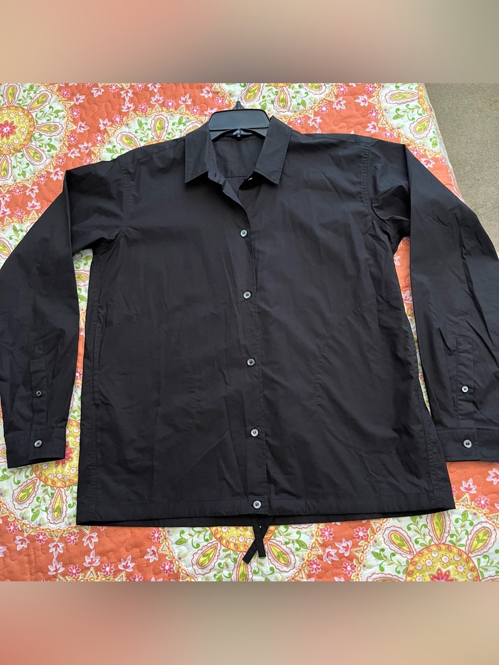 Sofie D'Hoore Long Sleeve Gathered Hem Shirt Jacket Black